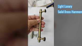 دستگیره و دستگیره کابینت چکشی برنجی جامد و لوکس سبک برنجی مسی الگوی مبلمان Br