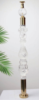 آکریلیک کریستال Baluster شفاف شفاف دستگیره سفارشی اندازه لوکس طلا تزئینی آکریلیک Stai