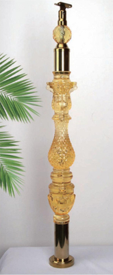 آکریلیک کریستال Baluster شفاف شفاف دستگیره سفارشی اندازه لوکس طلا تزئینی آکریلیک Stai