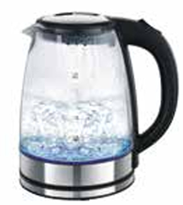 1.8L شیشه گرم کتری الکتریکی با نور آبی جوش به طور خودکار عملکرد برق خاموش