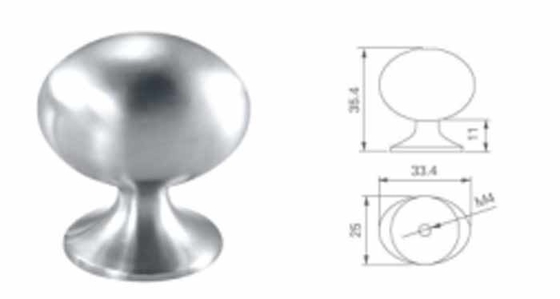 فولاد ضد زنگ 304 دکمه توپ برای مبلمان کابینت درب کشو 25mm 30mm گل رز جداگانه آشپزخانه اتاق خواب لباسشویی هتل اتاق نشیمن
