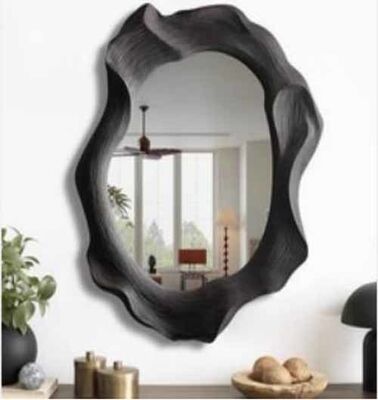 Handmade Modern Home Decor Large Wall Hanging Gold Frame Mirror Irregular Shape with Organic Style Art Deco Design