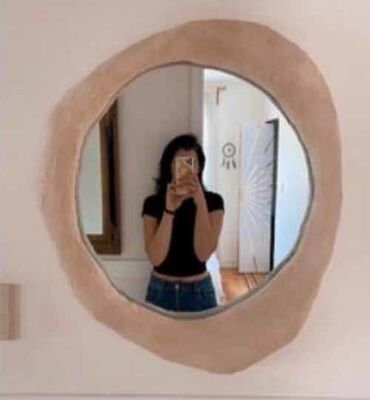 Irregularity Pink Vanity Mirror Fashion Princess Cloud Makeup Mirror Daily Makeup Korean INS Hanging Mirror