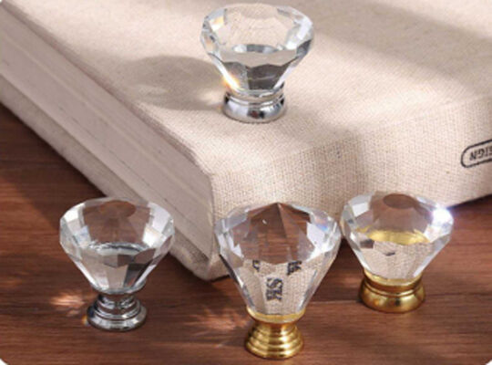 Light Luxury Furniture Cabinet Drawer Crystal Handle Gold Clear Wardrobe Pull Knob