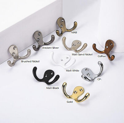 Nordic Black Simple Hook Metal Coat Hat Hook for Wall Zinc Clothing Coat Wall Hooks