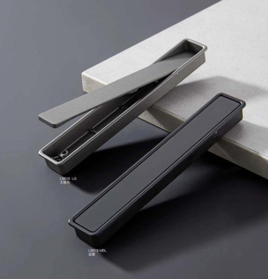 آشپزخانه پنهان طلایی سیاه و خاکستری تیره رنگ کشش دستگیره کابینت درهم شکسته دستگیره کشو دستگیره