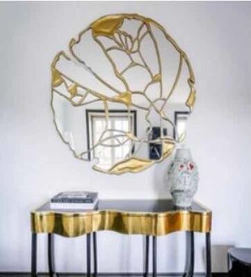 آینه آلومینیومی قابل تنظیم، بادوام و قابل استفاده مجدد، با شکل نامنظم، مناسب برای دکور منزل و هتل